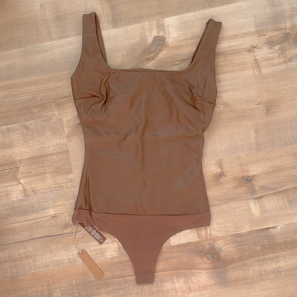 Skims Faux Leather Bodysuit